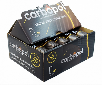 Уголь легковоспламеняющийся Carbopol 35мм 10шт